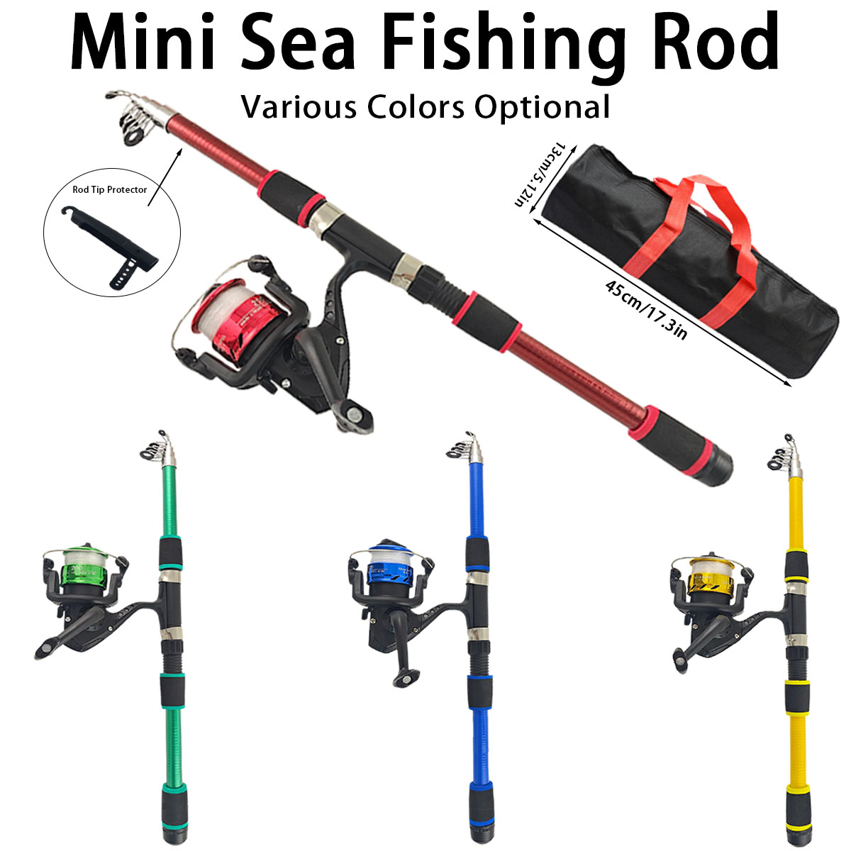 Saltwater Line - Conjunto de Vara de Pesca Telescópica